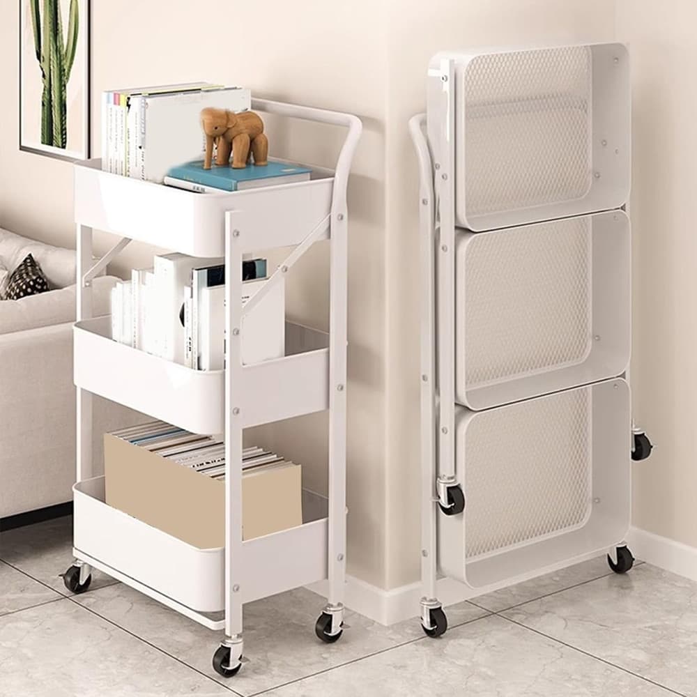 CARRELLO PIEGHEVOLE DA VIAGGIO CUCINA CON MANIGLIA IN ACCIAIO STOCCAGGIO MOBILE CON RUOTE in Carrelli da portata Trade Shop italia - Napoli, commercioVirtuoso.it