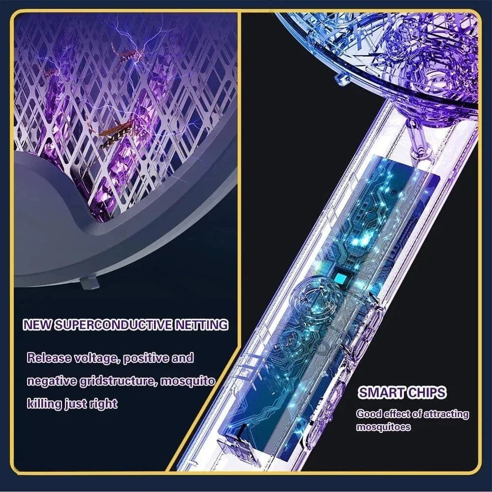 RACCHETTA ELETTRICA PIEGHEVOLE RICARICABILE TRAPPOLA ZANZARA INSETTI 4 IN 1 CON LUCE UV in Zanzariere elettriche Trade Shop italia - Napoli, commercioVirtuoso.it
