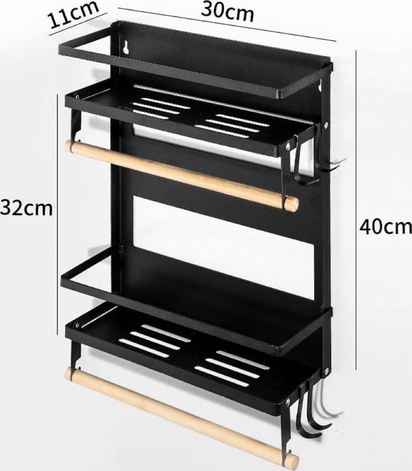 MENSOLE PIEGHEVOLI MAGNETICHE DA CUCINA CON GANCI SUPPORTO PORTAROTOLI IN METALLO LEGNO in Barattoli portaspezie Trade Shop italia - Napoli, commercioVirtuoso.it