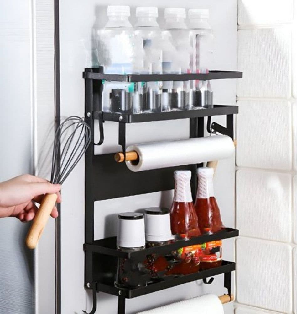 MENSOLE PIEGHEVOLI MAGNETICHE DA CUCINA CON GANCI SUPPORTO PORTAROTOLI IN METALLO LEGNO in Barattoli portaspezie Trade Shop italia - Napoli, commercioVirtuoso.it