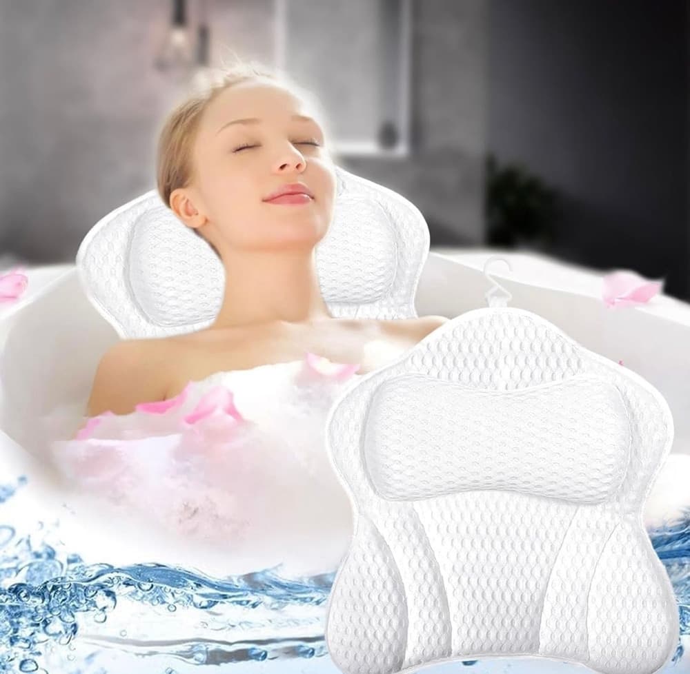 CUSCINO DA BAGNO ERGONOMICO POGGIATESTA PER VASCA 4D MESH SUPPORTO PER TESTA COLLO SCHIENA in Cuscini poggiatesta Trade Shop italia - Napoli, commercioVirtuoso.it