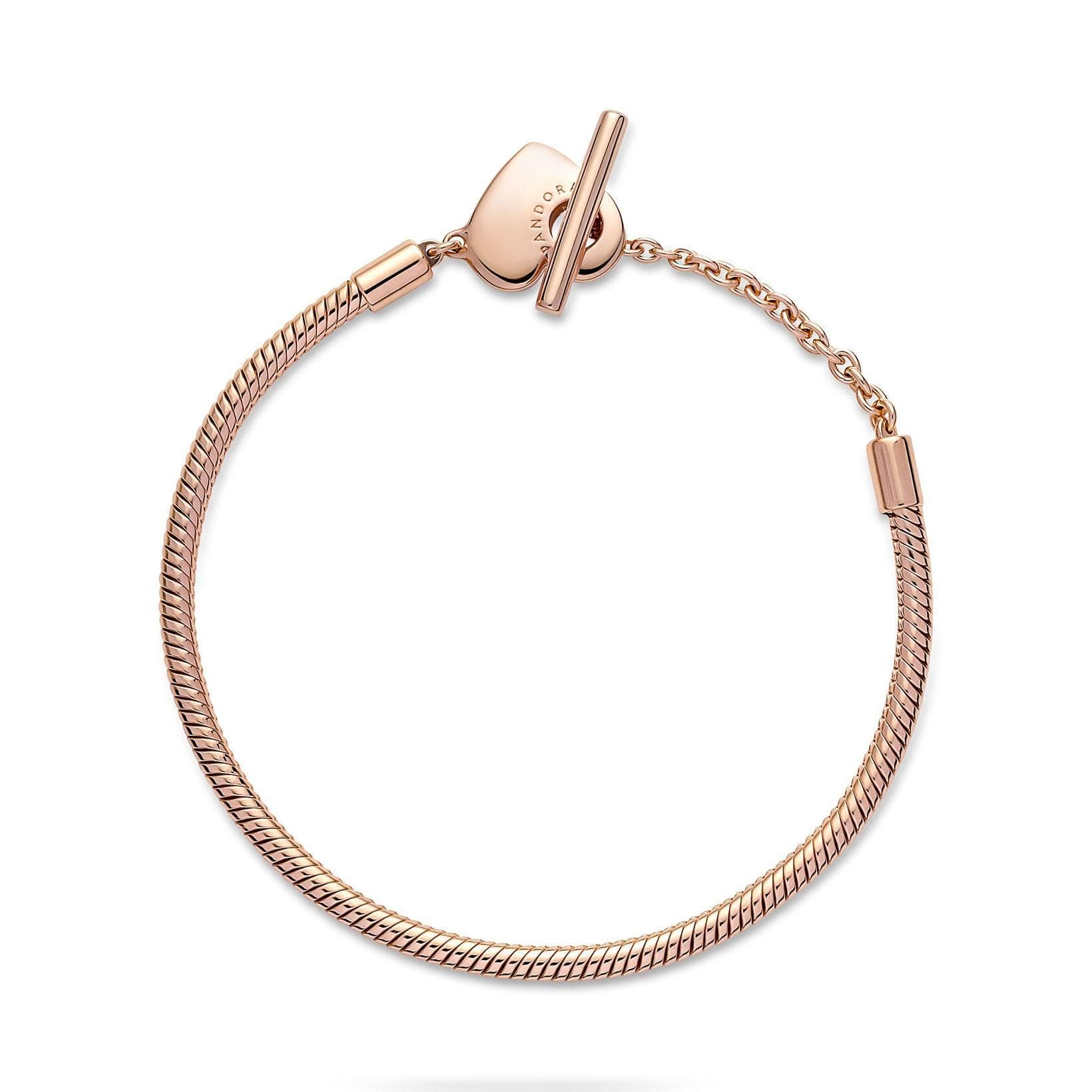 PANDORA - Bracciale T Moments a maglia snake con chiusura a cuore in Bracciali Alba Gioielli - Casoria, commercioVirtuoso.it