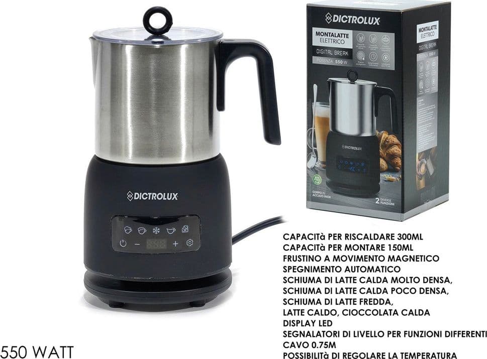 MONTALATTE MACCHINA PER LATTE CAPPUCCINO MONTA SCHIUMA ELETTRICO 550W DISPLAY LED in Frullini montalatte automatici Trade Shop italia - Napoli, commercioVirtuoso.it