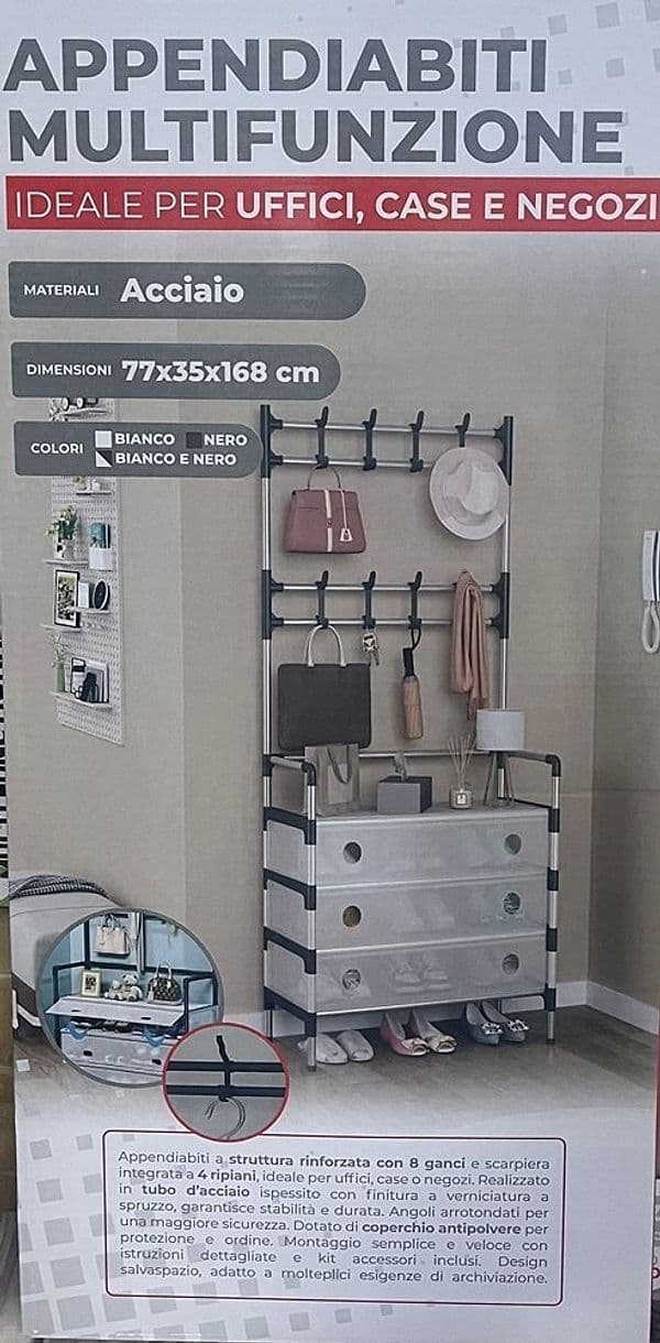 APPENDIABITI 8 GANCI SCARPIERA 4 RIPIANI ORGANIZER SCARPE ARMADIO MULTIFUNZIONE IN ACCIAIO in Portascarpe da porta Trade Shop italia - Napoli, commercioVirtuoso.it