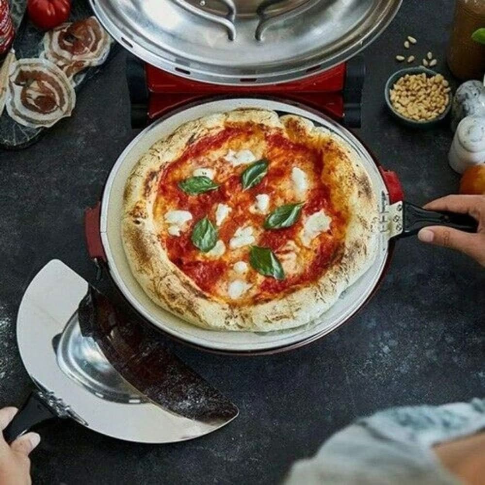 FORNO PER PIZZA 1200W ELETTRICO TERMOSTATO REGOLABILE Φ31CM CON 2 PALE PIZZA IN ACCIAIO in Fornetti elettrici per pizza Trade Shop italia - Napoli, commercioVirtuoso.it