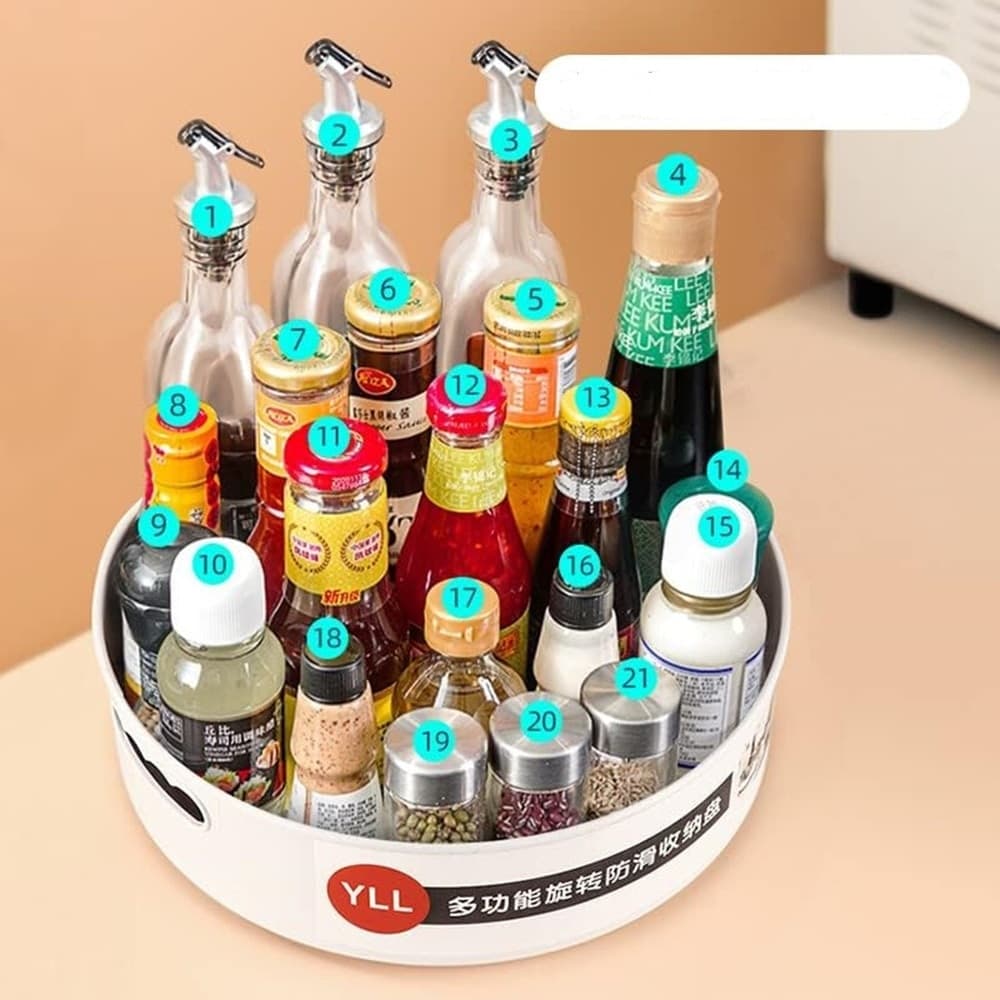 PORTA SPEZIE GIREVOLE MULTIFUNZIONALE CUCINA CONTENITORE BOTTIGLIE CONDIMENTI VASSOIO in Barattoli portaspezie Trade Shop italia - Napoli, commercioVirtuoso.it
