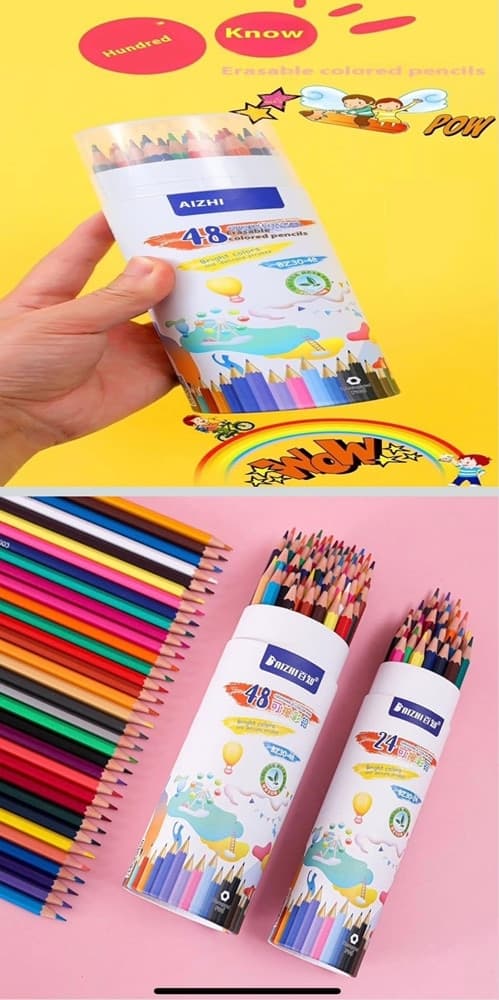 MATITE 48PZ COLORATE CANCELLABILI PER DISEGNARE SCHIZZI DIPINGERE CANCELLERIA PER BAMBINI in Matite colorate Trade Shop italia - Napoli, commercioVirtuoso.it