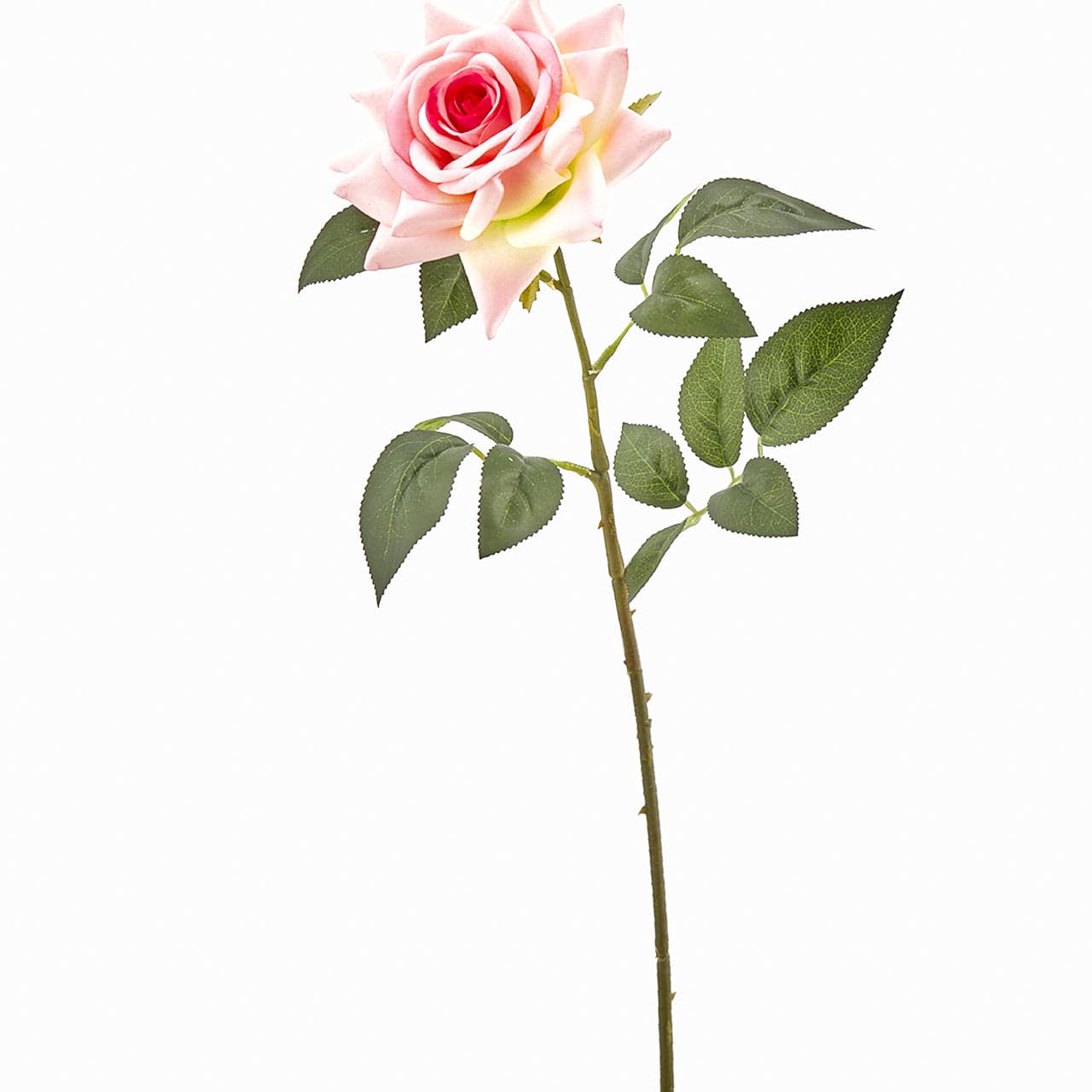 Rosa bliss artificiale aperta realistica con gambo per decorazione ambienti H 62 cm - 6