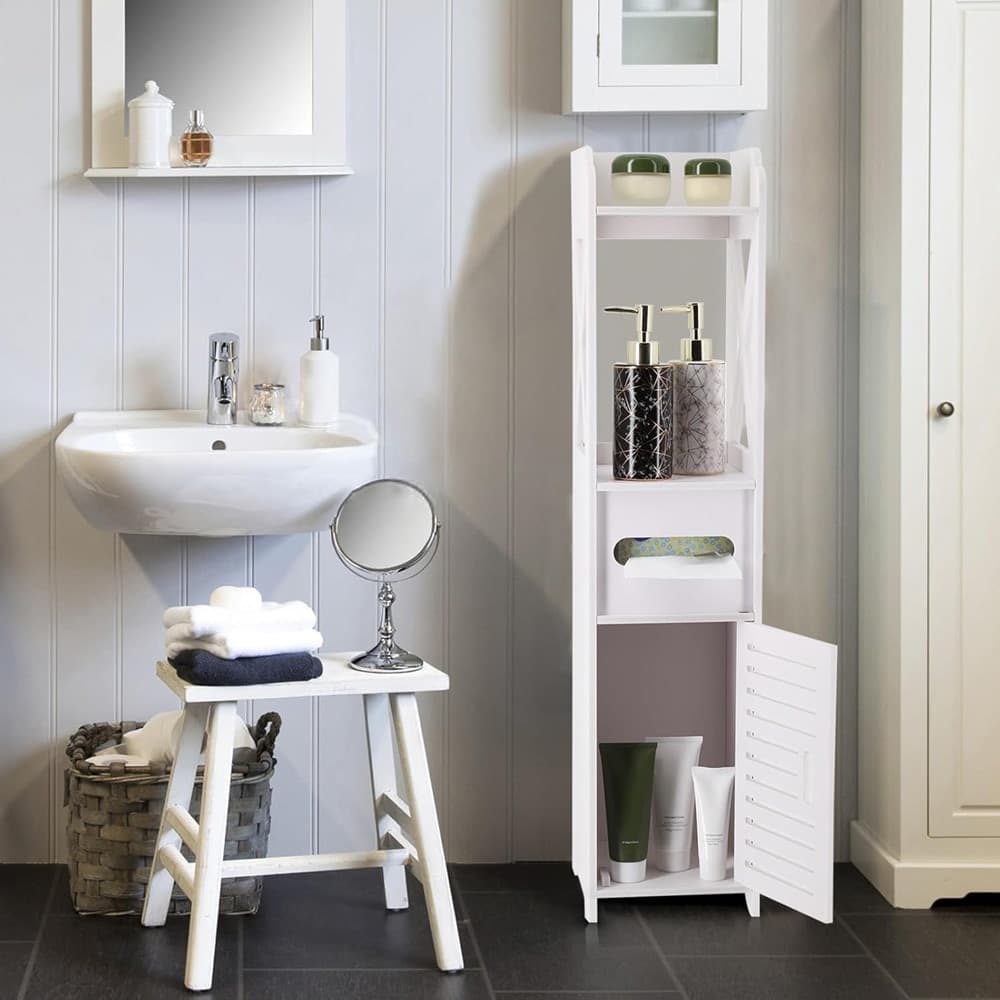 ARMADIETTO PORTAOGGETTI RIPIANI PORTA CARTA IGIENICA ORGANIZER DA BAGNO PER PICCOLI SPAZI in Mobili a terra Trade Shop italia - Napoli, commercioVirtuoso.it