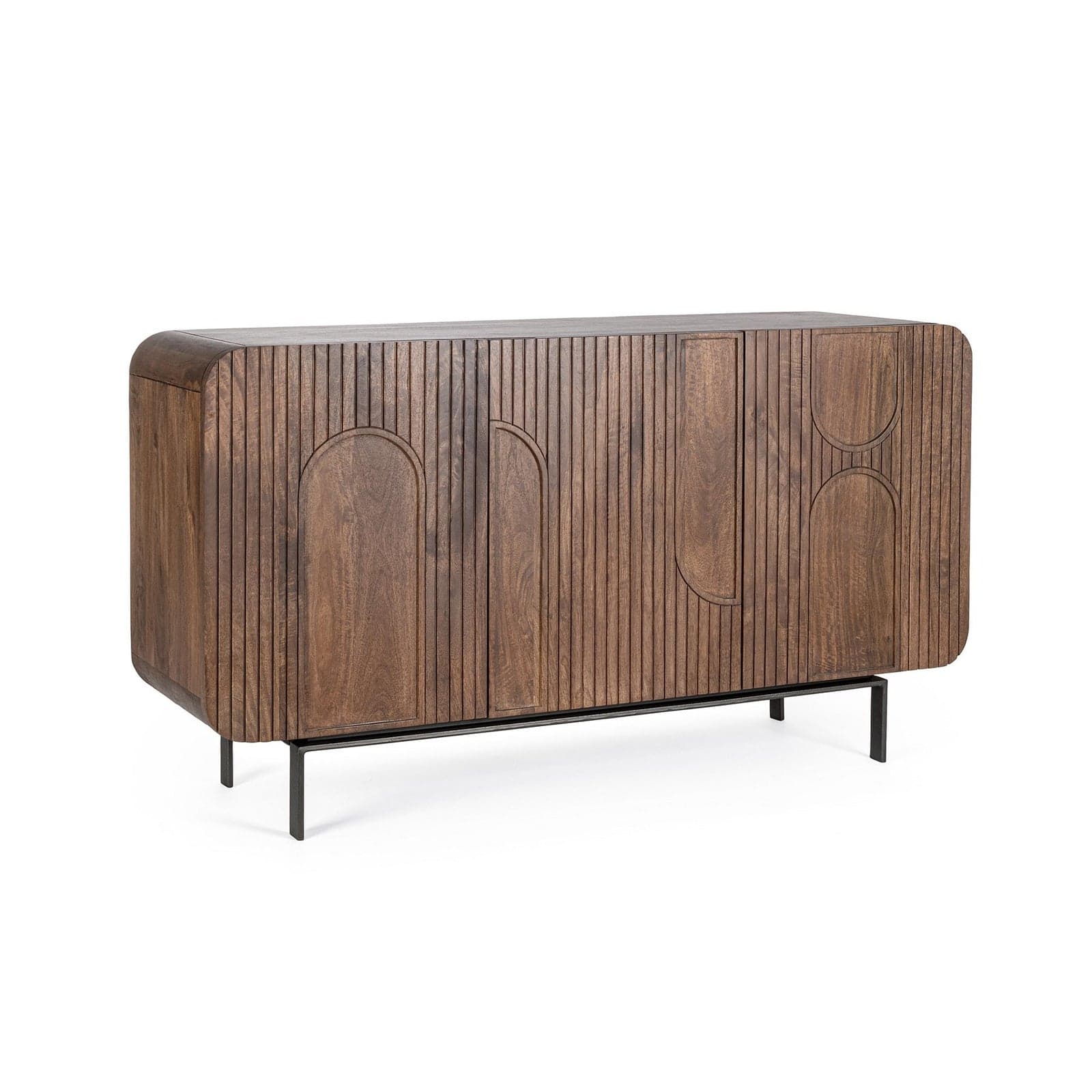 Credenza "Orissa" in legno di mango, color naturale, gambe in acciaio resistente - 23