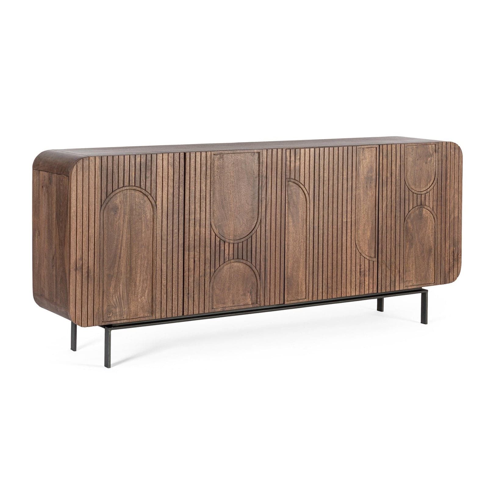 Credenza "Orissa" in legno di mango, color naturale, gambe in acciaio resistente - 21