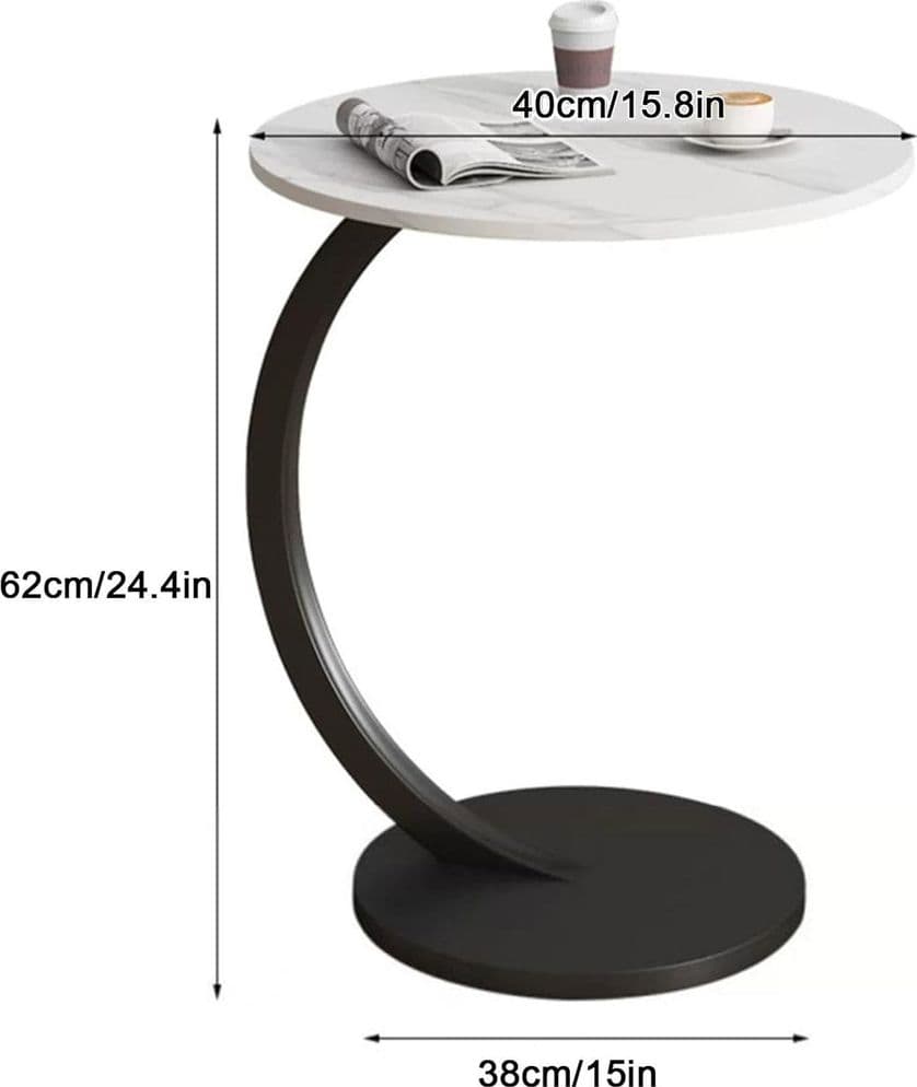 TAVOLINO LATERALE A FORMA DI C MODERNO ELEGANTE PER SOGGIORNO SALOTTO DIVANO CAMERA in Tavolini bassi Trade Shop italia - Napoli, commercioVirtuoso.it
