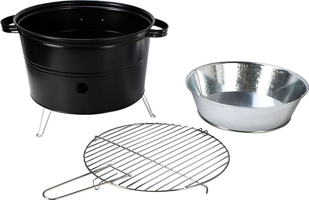 FORNACELLA A CARBONE TONDA BARBECUE PORTATILE RIPIANO GRIGLIA ACCIAIO CUOCI CARNE PESCE in Barbecue a carbone Trade Shop italia - Napoli, commercioVirtuoso.it