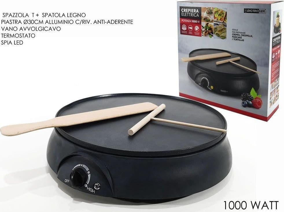 CREPIERA ELETTRICA 1000W PIASTRA MACCHINA PER CREPES PANCAKE SCALDA PIADINA ANTIADERENTE in Crepiere elettriche Trade Shop italia - Napoli, commercioVirtuoso.it