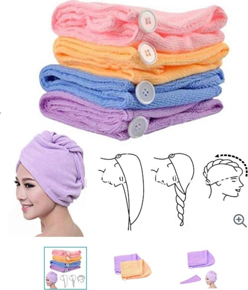 ASCIUGAMANO IN MICROFIBRA MORBIDA AD ASCIUGATURA RAPIDA TURBANTE PER CAPELLI CUFFIA in Salviette detergenti e struccanti Trade Shop italia - Napoli, commercioVirtuoso.it