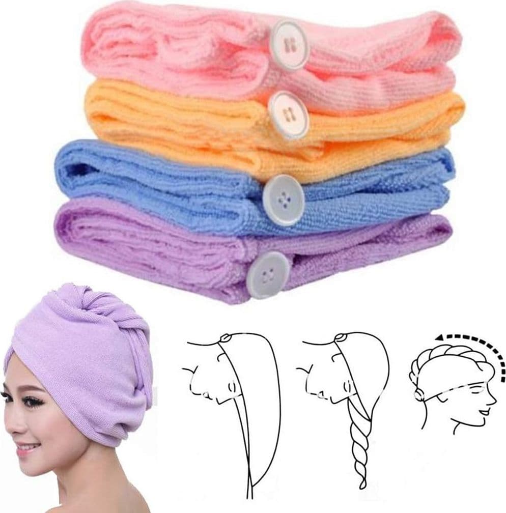 ASCIUGAMANO IN MICROFIBRA MORBIDA AD ASCIUGATURA RAPIDA TURBANTE PER CAPELLI CUFFIA
