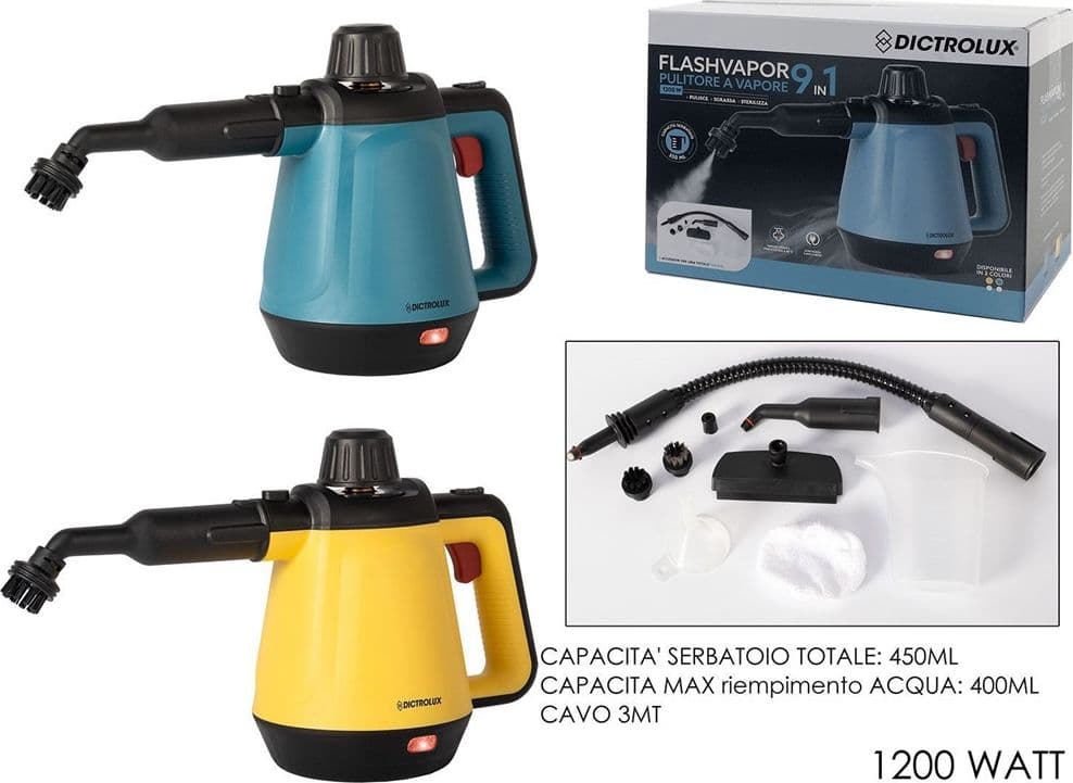 PULITORE A VAPORE 9 IN 1 1200 WATT PULISCE SGRASSA STERILIZZA CON 9 ACCESSORI PULIZIA in Aspirapolvere e pulitori a vapore Trade Shop italia - Napoli, commercioVirtuoso.it
