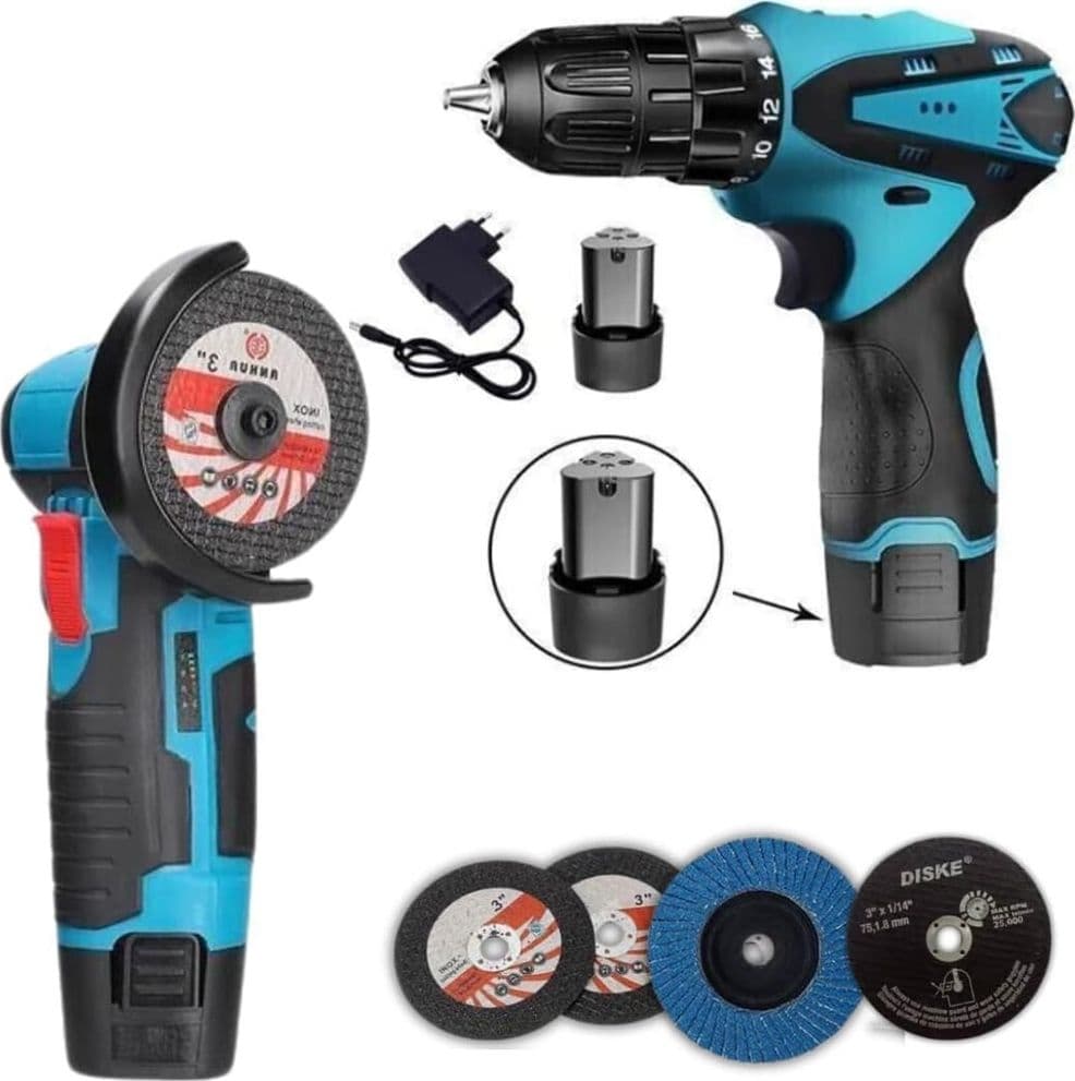 SET TRAPANO AVVITATORE + FLEX SMERIGLIATRICE ANGOLARE A BATTERIA 18V CON ACCESSORI in Trapani avvitatori Trade Shop italia - Napoli, commercioVirtuoso.it