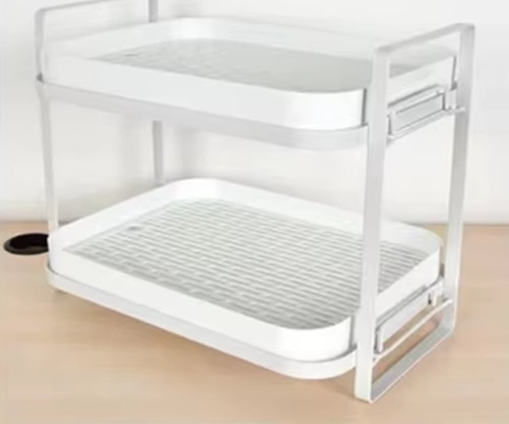 SCOLAPIATTI MENSOLA CON 2 RIPIANI IMPILABILI ORGANIZER IN METALLO CON VASSOIO DRENAGGIO in Scolapiatti Trade Shop italia - Napoli, commercioVirtuoso.it