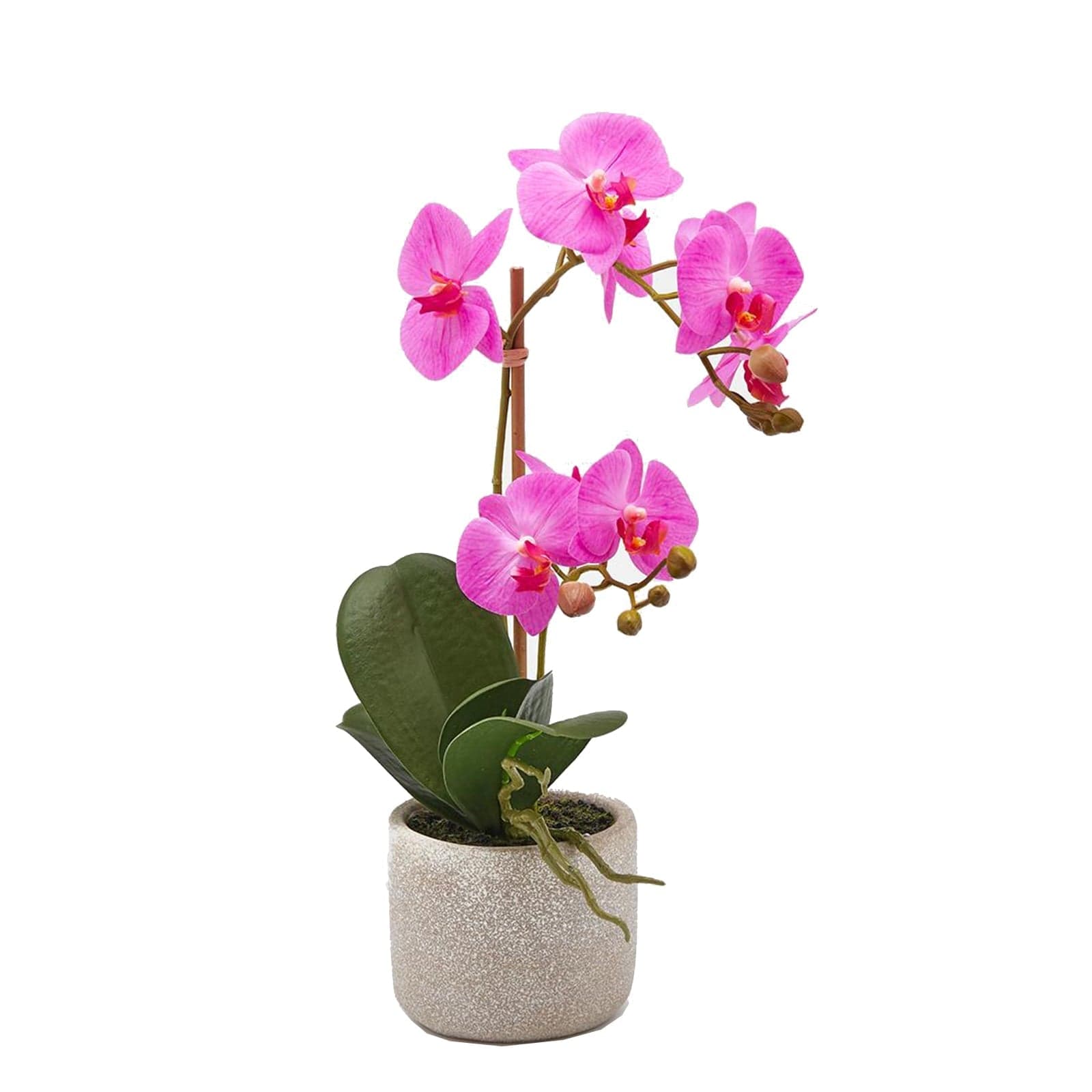 Orchidea Phalaenopsis pianta artificiale con vaso fiori decorazione ambienti H 42 - 4