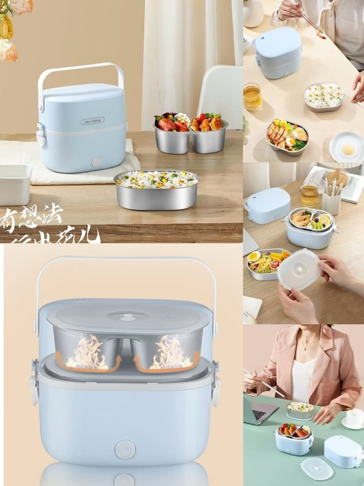 PORTA PRANZO LUNCH BOX SCALDAVIVANDE ELETTRICO PORTATILE CON DOPPIO SCOMPARTO IN ACCIAIO in Lunchbox Trade Shop italia - Napoli, commercioVirtuoso.it