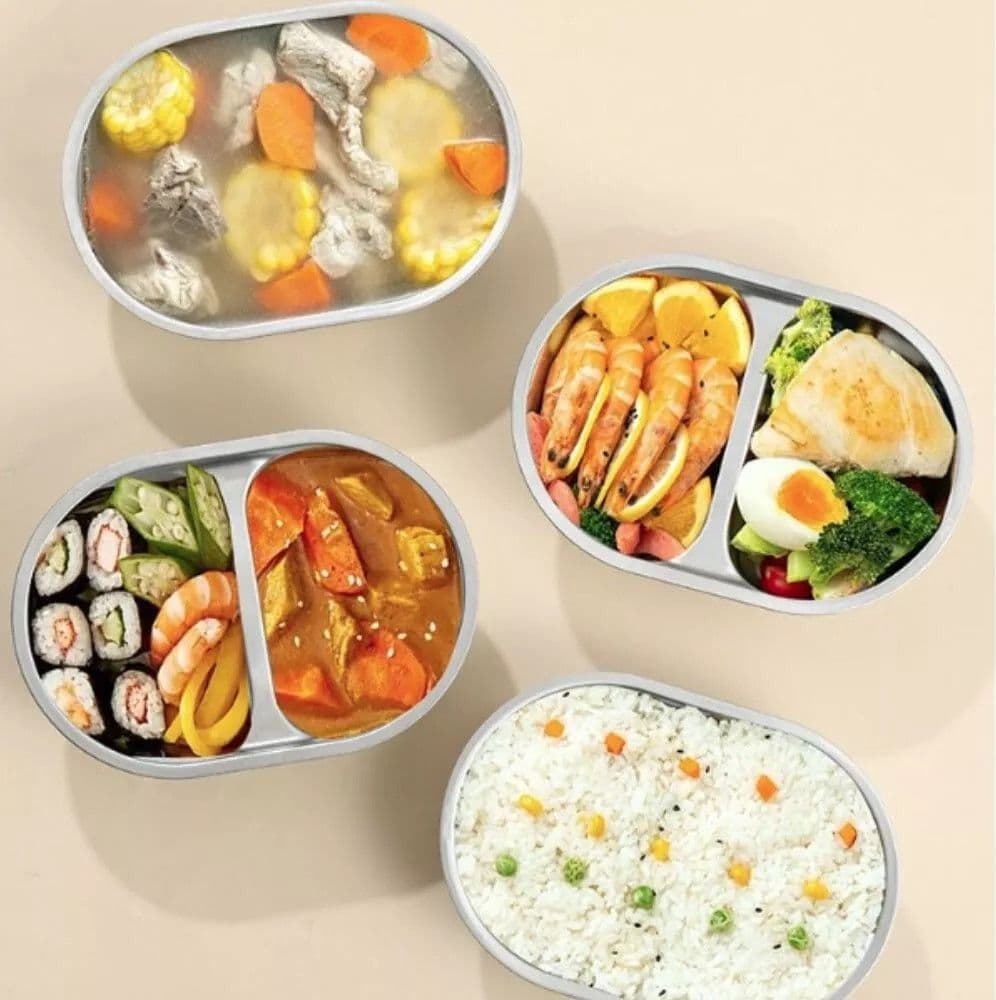 PORTA PRANZO LUNCH BOX SCALDAVIVANDE ELETTRICO PORTATILE CON DOPPIO SCOMPARTO IN ACCIAIO in Lunchbox Trade Shop italia - Napoli, commercioVirtuoso.it