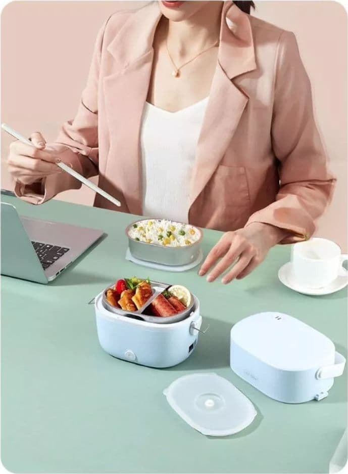 PORTA PRANZO LUNCH BOX SCALDAVIVANDE ELETTRICO PORTATILE CON DOPPIO SCOMPARTO IN ACCIAIO in Lunchbox Trade Shop italia - Napoli, commercioVirtuoso.it