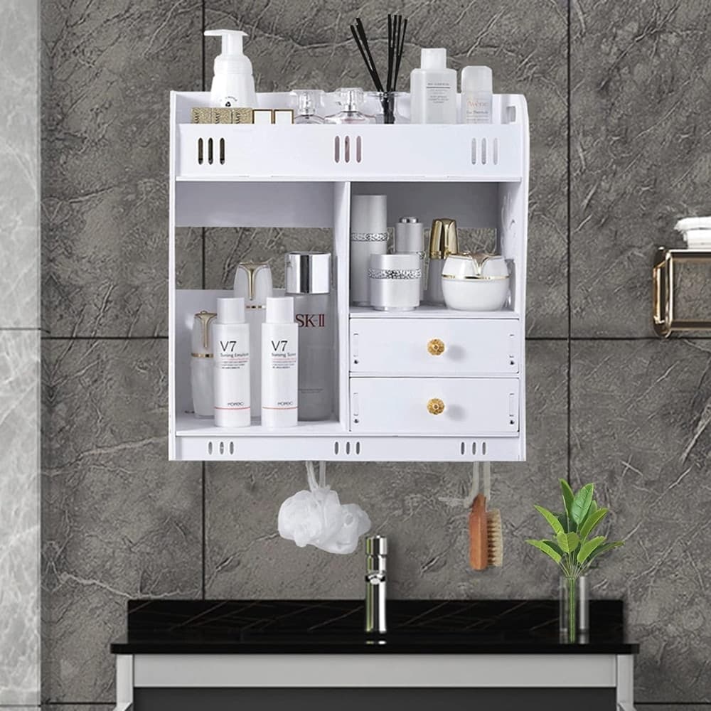 ARMADIETTO MOBILE DA PARETE BIANCO PER COSMETICI MEDICINALI ORGANIZER BAGNO CON CASSETTI in Mobili a muro Trade Shop italia - Napoli, commercioVirtuoso.it