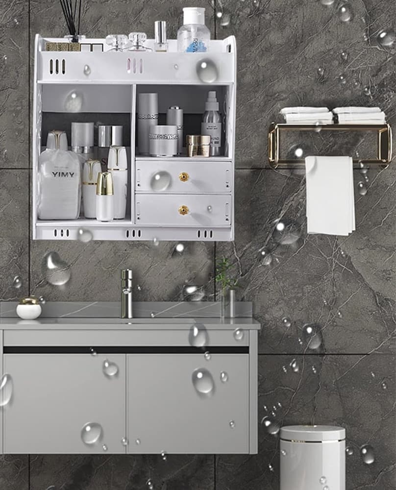 ARMADIETTO MOBILE DA PARETE BIANCO PER COSMETICI MEDICINALI ORGANIZER BAGNO CON CASSETTI in Mobili a muro Trade Shop italia - Napoli, commercioVirtuoso.it