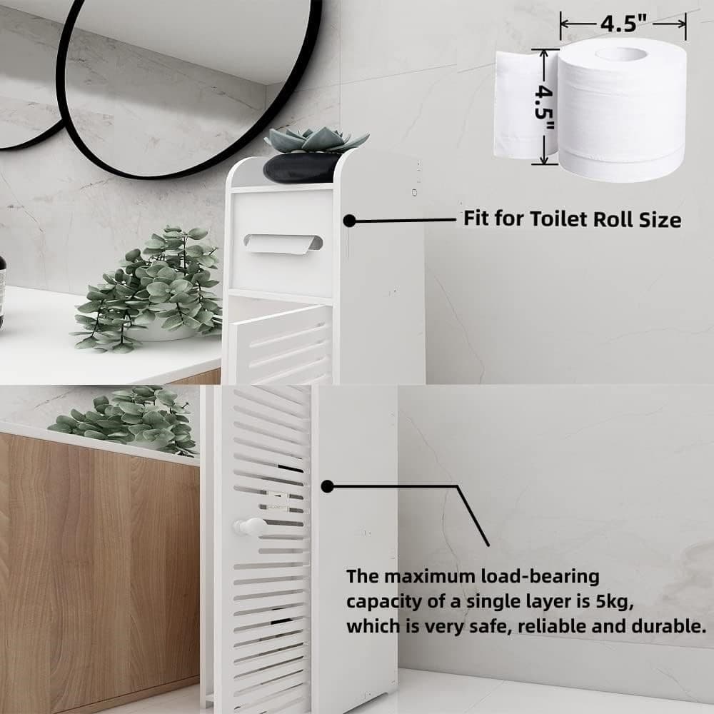 ARMADIETTO DA BAGNO PORTA CARTA IGIENICA MOBILE SALVASPAZIO SOTTILE IMPERMEABILE BIANCO in Mobili a terra Trade Shop italia - Napoli, commercioVirtuoso.it