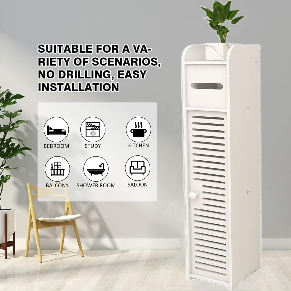 ARMADIETTO DA BAGNO PORTA CARTA IGIENICA MOBILE SALVASPAZIO SOTTILE IMPERMEABILE BIANCO in Mobili a terra Trade Shop italia - Napoli, commercioVirtuoso.it