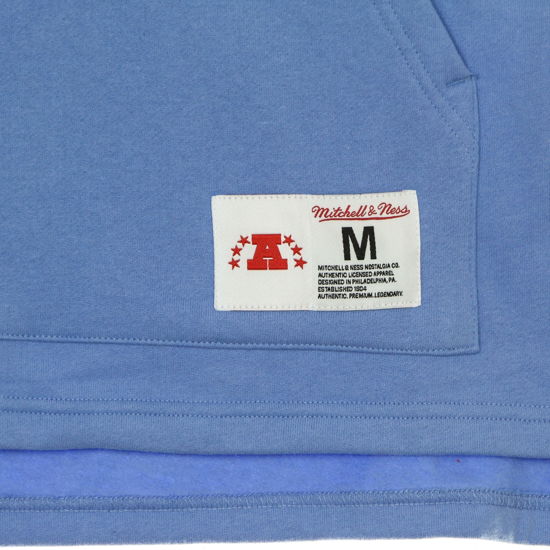 MITCHELL &amp; NESS Felpa Cappuccio Manica Corta Uomo Nfl Fleece Hoodie Houoil Light Blue da uomo in Felpe con cappuccio Drestige - Casamassima, commercioVirtuoso.it