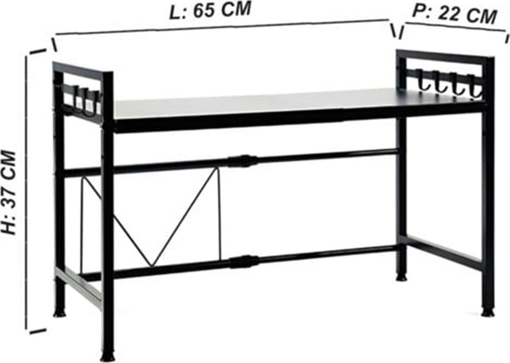MENSOLA ALLUNGAILE DA 40-65CM SALVASPAZIO CON 8 GANCI PER APPENDERE UTENSILI ARREDO CASA in Mensole da muro Trade Shop italia - Napoli, commercioVirtuoso.it