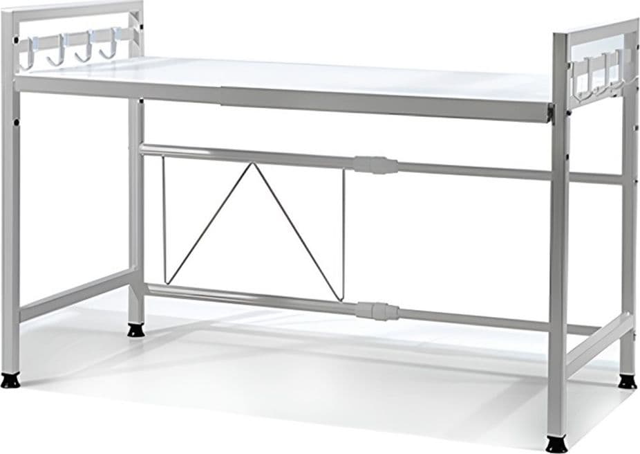 MENSOLA ALLUNGAILE DA 40-65CM SALVASPAZIO CON 8 GANCI PER APPENDERE UTENSILI ARREDO CASA in Mensole da muro Trade Shop italia - Napoli, commercioVirtuoso.it