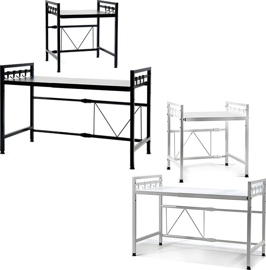 MENSOLA ALLUNGAILE DA 40-65CM SALVASPAZIO CON 8 GANCI PER APPENDERE UTENSILI ARREDO CASA in Mensole da muro Trade Shop italia - Napoli, commercioVirtuoso.it