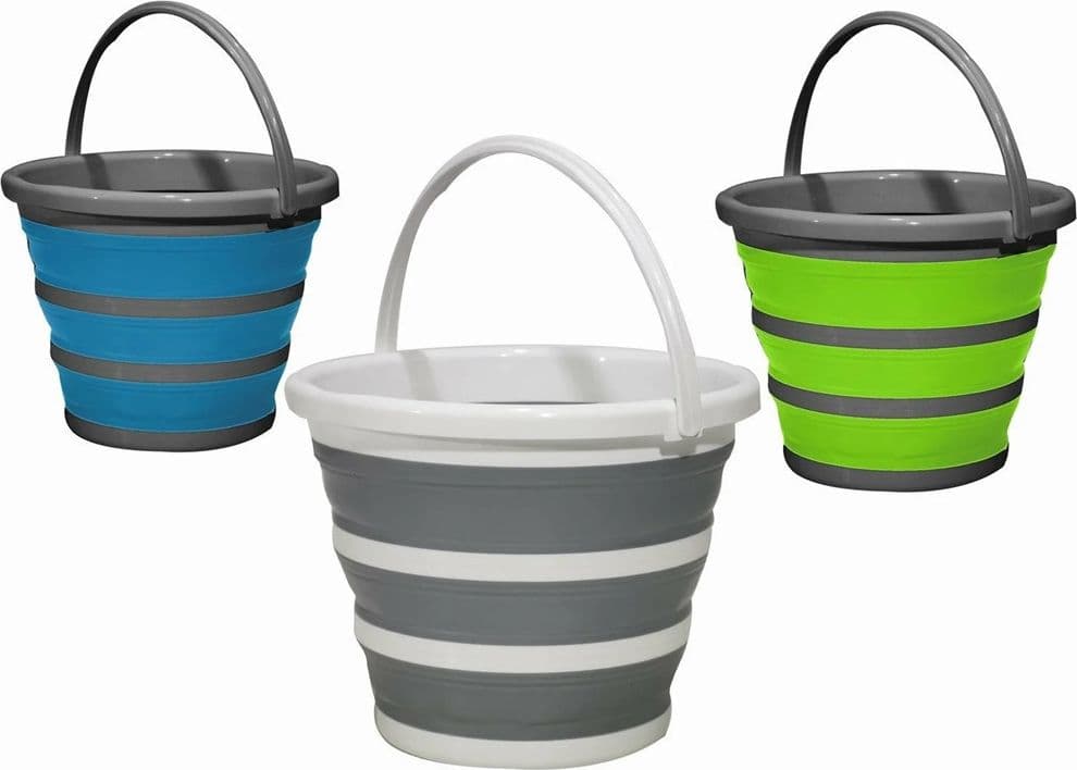 SECCHIO CON MANICO MULTIUSO RICHIUDIBILE SALVASPAZIO CAPACITÀ 10 LT IN PLASTICA SILICONE