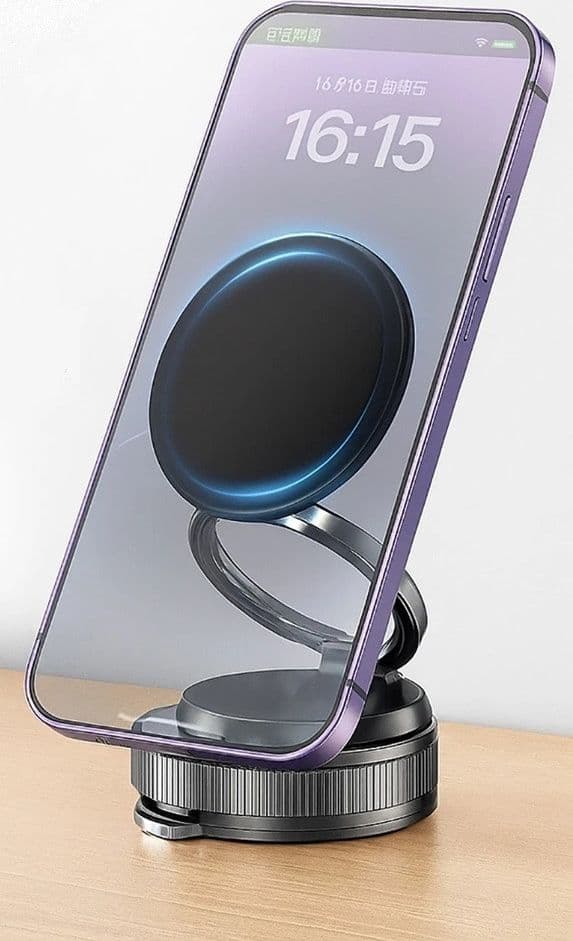 SUPPORTO AUTO MAGNETICO SMARTPHONE CON VENTOSA ASPIRA MAGSAFE CERCHIO GIREVOLE ROTAZIONE in Alloggiamenti Trade Shop italia - Napoli, commercioVirtuoso.it