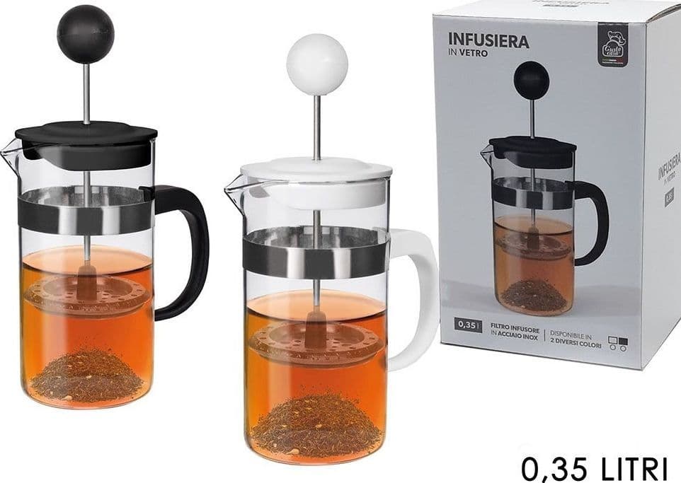 TISANIERA INFUSIERA IN VETRO CAPACITÀ 350ML FILTRO INFUSORE IN ACCIAIO INOX 2 COLORI in Teiere con infusore Trade Shop italia - Napoli, commercioVirtuoso.it