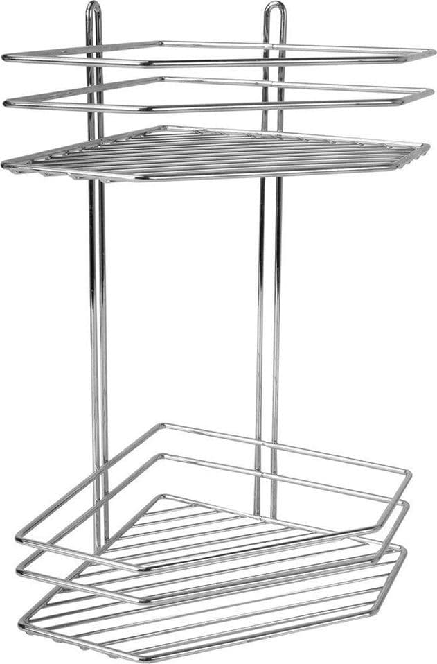 MENSOLA ANGOLARE SCAFFALE 2 RIPIANI ORGANIZZATORE BAGNO PORTASAPONE DOCCIA IN METALLO in Mensole Trade Shop italia - Napoli, commercioVirtuoso.it