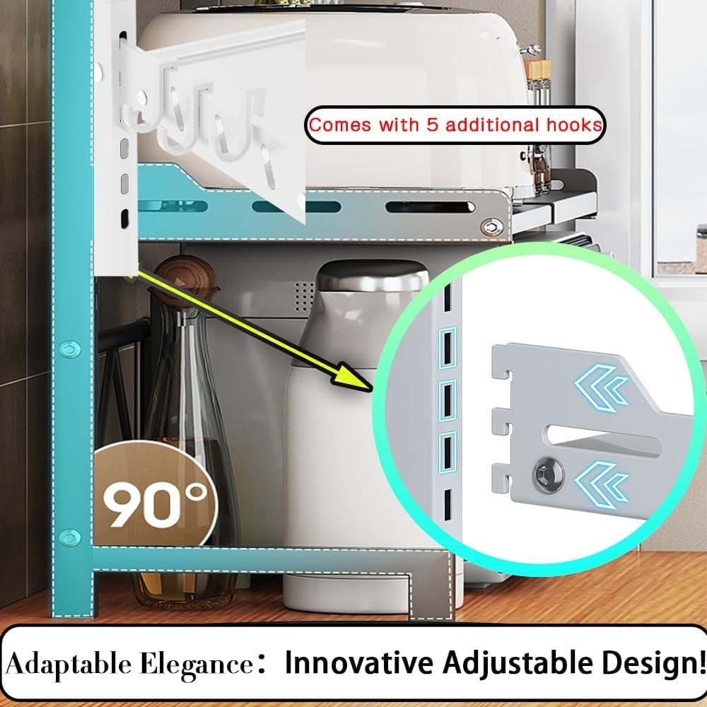 MENSOLA ESPANDIBILE PER FORNO A MICROONDE SCAFFALE CUCINA ORGANIZZATORE TAVOLO REGOLABILE in Porta padelle e pentole Trade Shop italia - Napoli, commercioVirtuoso.it