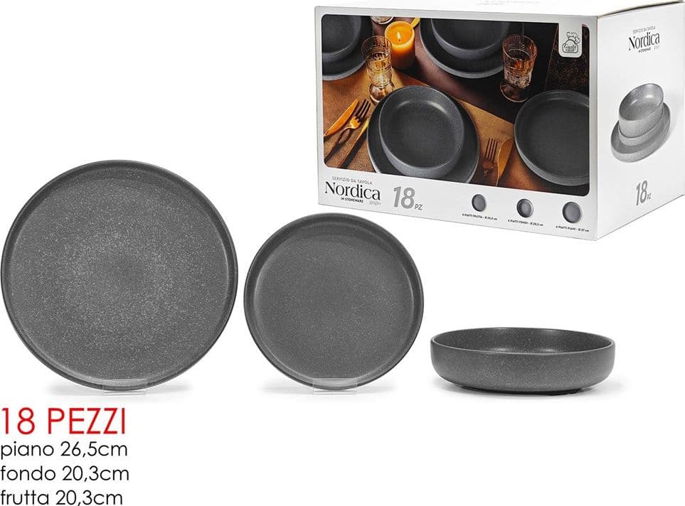 SET SERVIZIO DA TAVOLA DI PIATTI IN STONEWARE 18 PEZZI DESIGN NORDICO ELEGANTE IN 2 COLORI in Servizi di piatti Trade Shop italia - Napoli, commercioVirtuoso.it