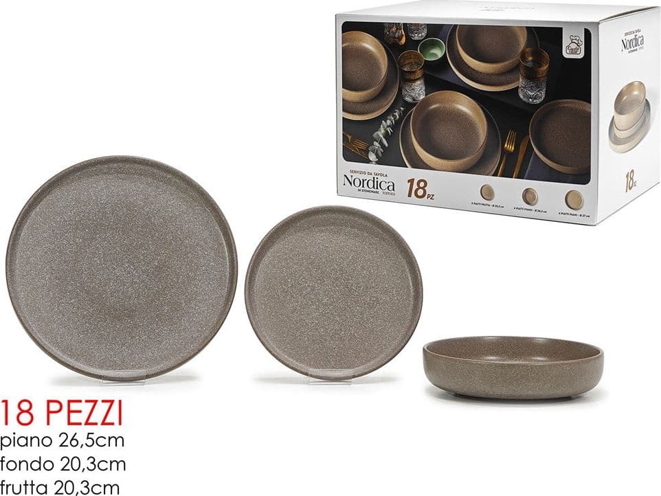 SET SERVIZIO DA TAVOLA DI PIATTI IN STONEWARE 18 PEZZI DESIGN NORDICO ELEGANTE IN 2 COLORI in Servizi di piatti Trade Shop italia - Napoli, commercioVirtuoso.it
