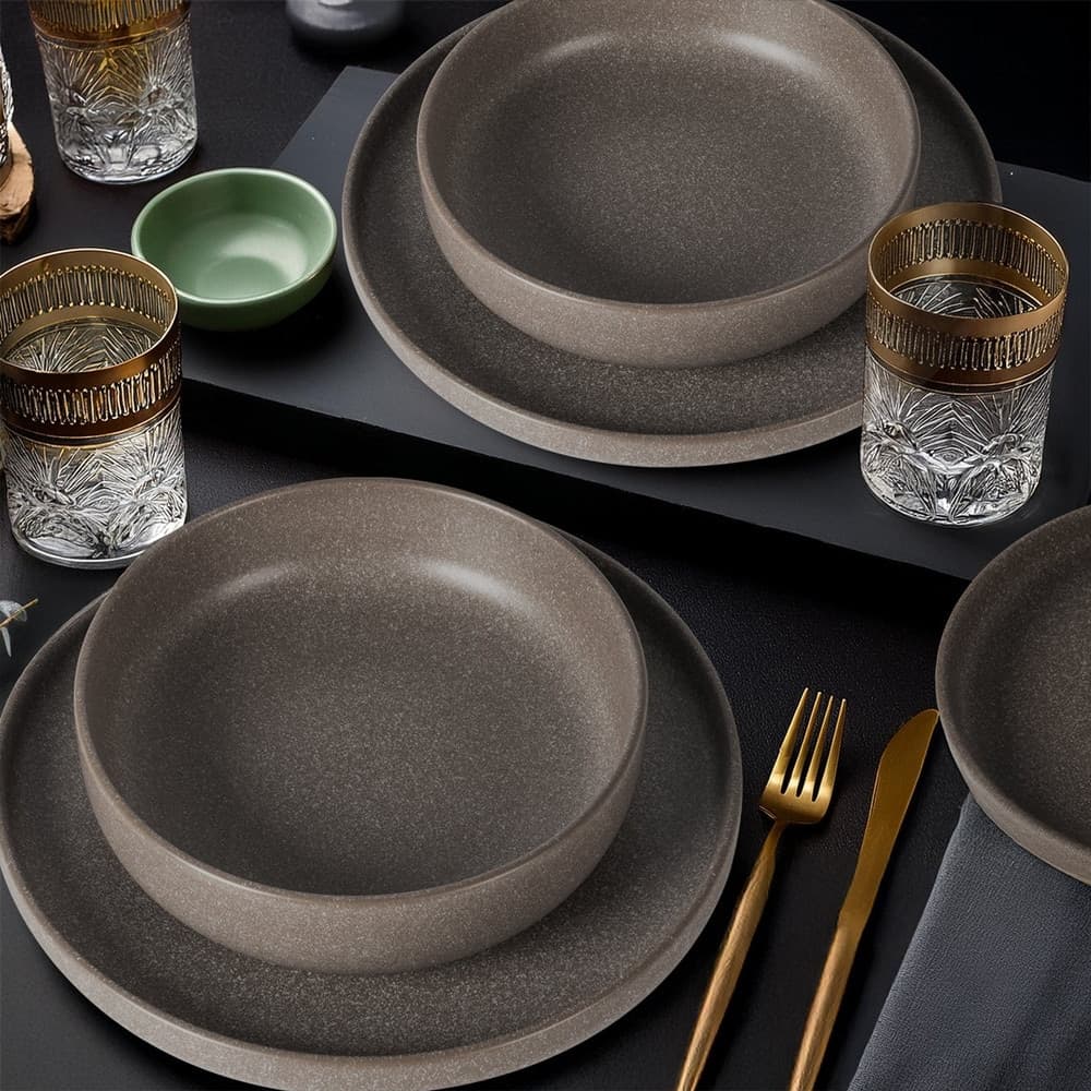SET SERVIZIO DA TAVOLA DI PIATTI IN STONEWARE 18 PEZZI DESIGN NORDICO ELEGANTE IN 2 COLORI in Servizi di piatti Trade Shop italia - Napoli, commercioVirtuoso.it