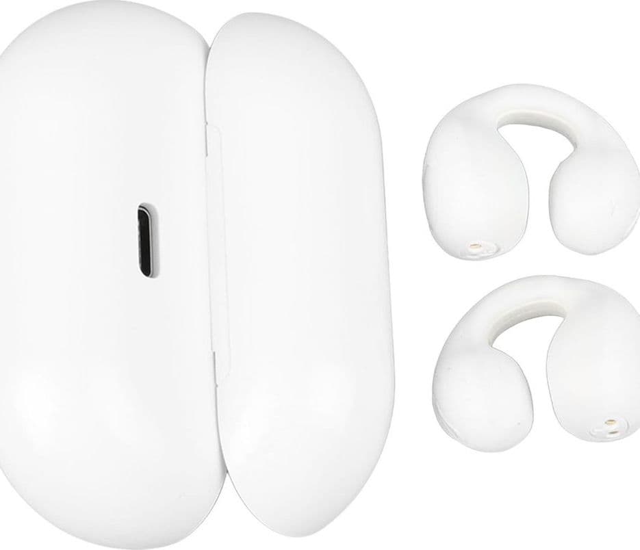 CUFFIE WIRELESS BLUETOOTH AURICOLARI A CONDUZIONE OSSEA SCATOLA RICARICA DESIGN ERGONOMICO in Cuffie In-Ear Trade Shop italia - Napoli, commercioVirtuoso.it
