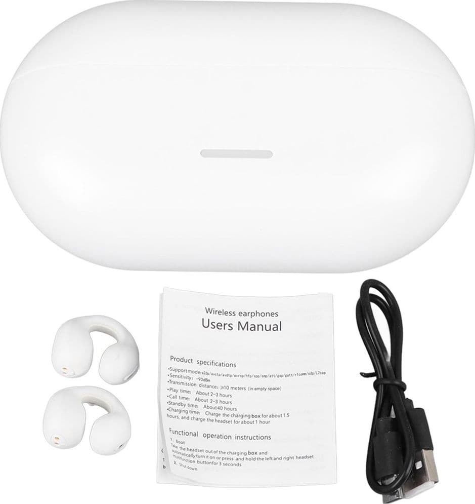 CUFFIE WIRELESS BLUETOOTH AURICOLARI A CONDUZIONE OSSEA SCATOLA RICARICA DESIGN ERGONOMICO in Cuffie In-Ear Trade Shop italia - Napoli, commercioVirtuoso.it