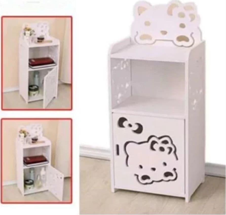 MOBILETTO DESIGN GATTO KITTY LEGNO COMODINO MODERNO PORTAOGGETTI SOGGIORNO CAMERA BAMBINI in Comodini Trade Shop italia - Napoli, commercioVirtuoso.it