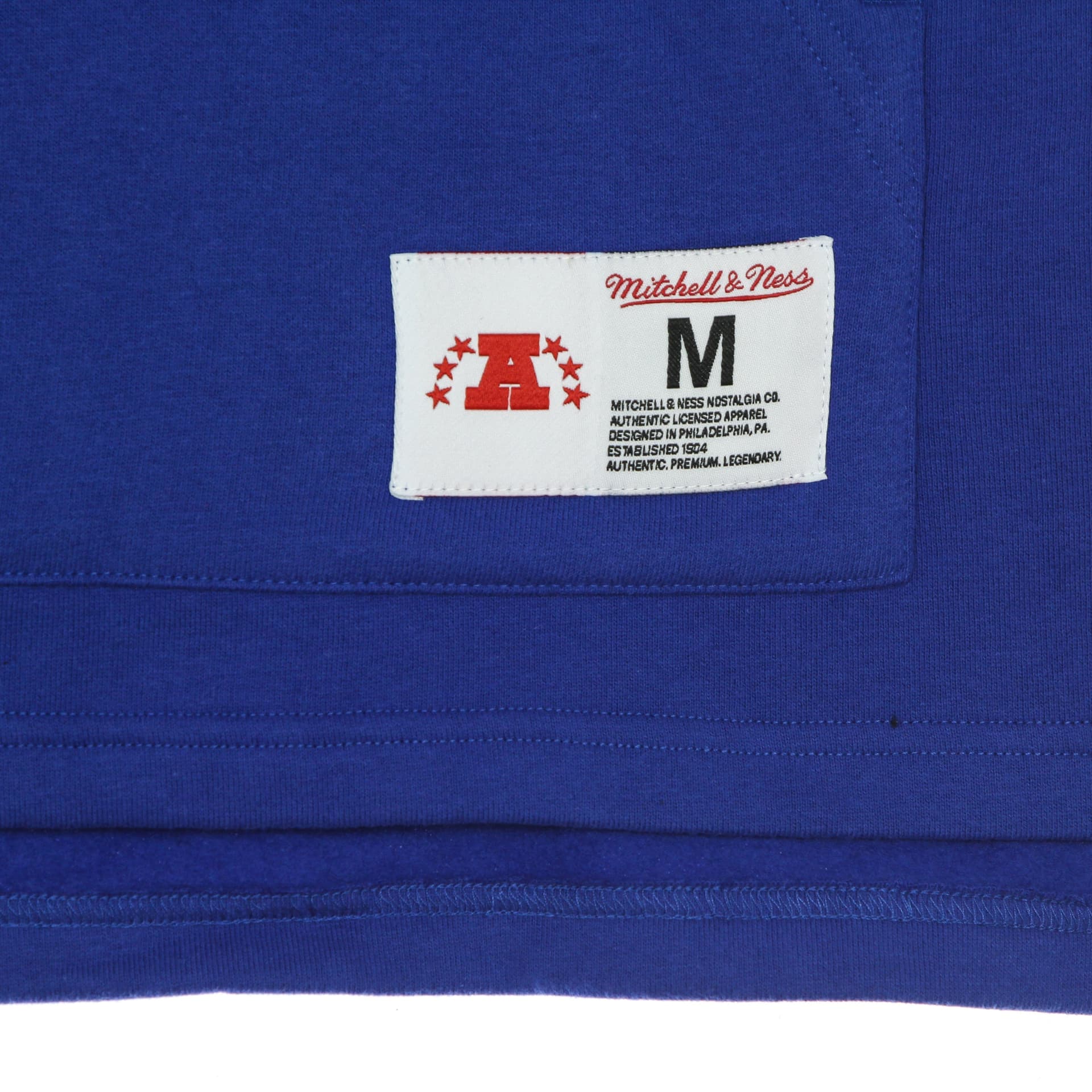 MITCHELL &amp; NESS Felpa Cappuccio Manica Corta Uomo Nfl Fleece Hoodie Neepat Royal Blue da uomo in Felpe con cappuccio Drestige - Casamassima, commercioVirtuoso.it