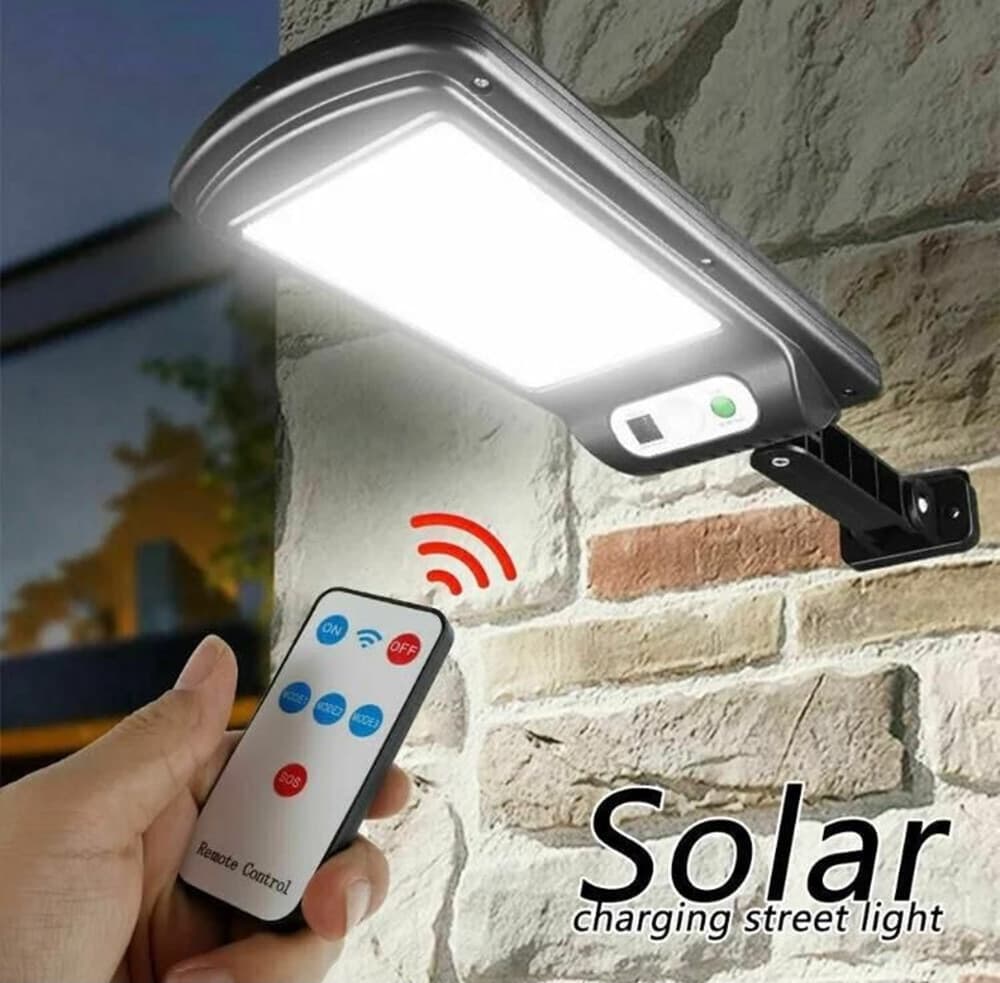 FARO LAMPIONE STRADALE PANNELLO SOLARE FOTOVOLTAICO SENSORE 6 LED COB CON TELECOMANDO in Lampioni Trade Shop italia - Napoli, commercioVirtuoso.it