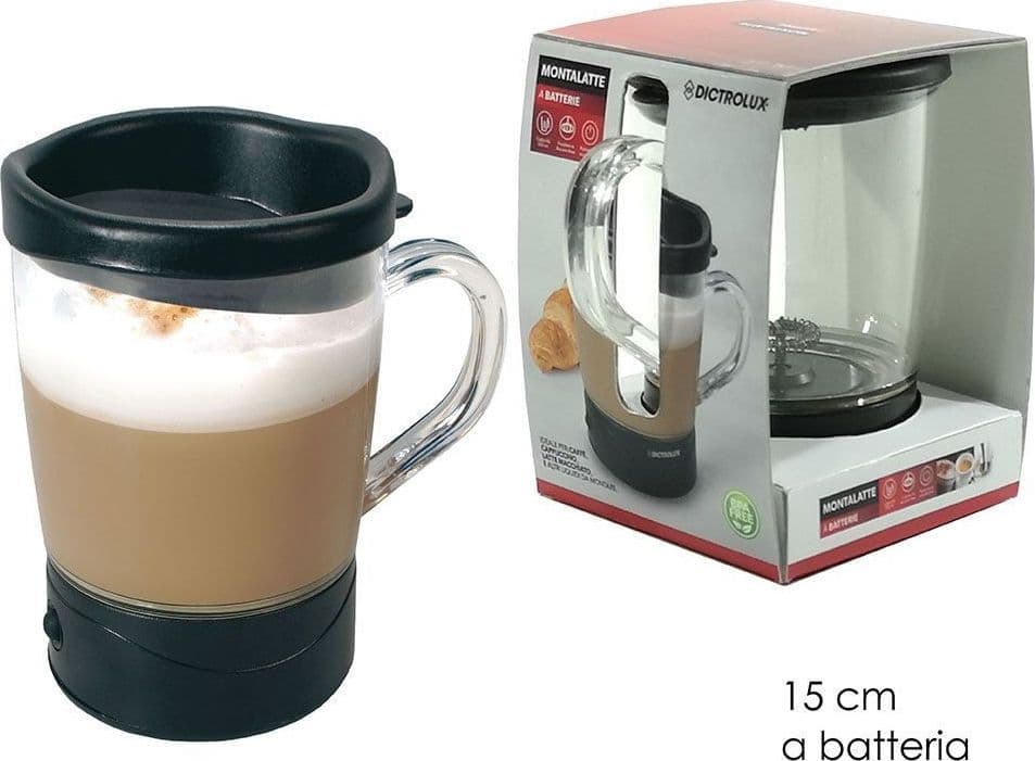 MONTALATTE A BATTERIA BICCHIERE CON TAPPO ERMETICO 15CM PER CAPPUCCINO LATTE MACCHIATO in Frullini montalatte a immersione Trade Shop italia - Napoli, commercioVirtuoso.it