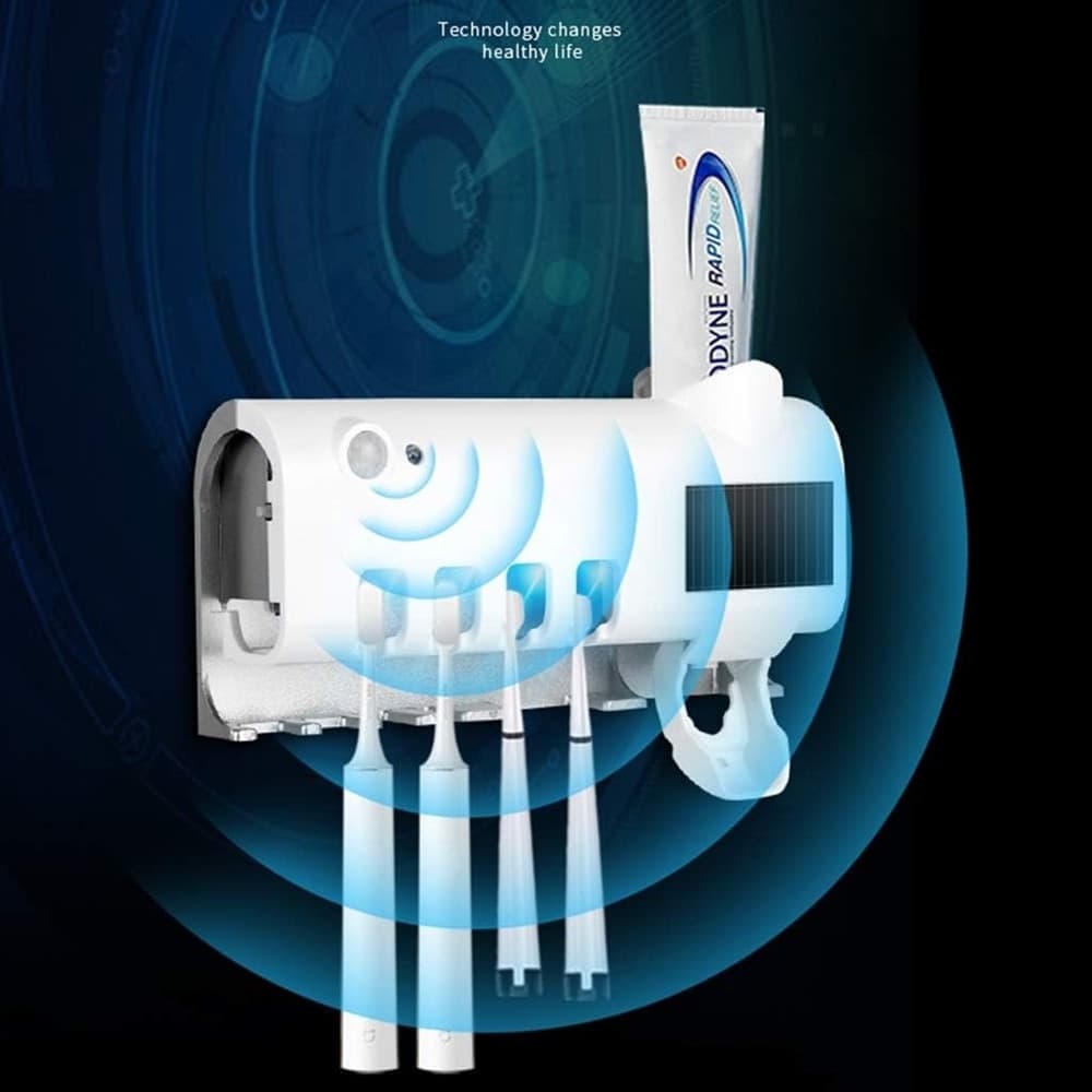 STERILIZZATORE PORTA SPAZZOLINO DENTI CON DISPENSER DENTIFRICIO ORGANIZER PARETE BAGNO UV in Porta spazzolini Trade Shop italia - Napoli, commercioVirtuoso.it